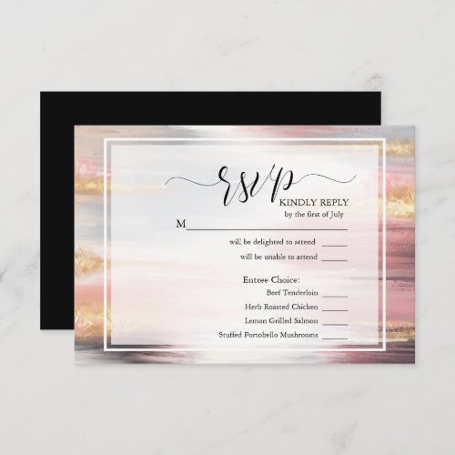 RSVP Abstract Paint Stroke Blush Gold Charcoal