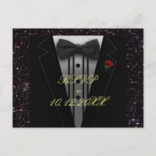 RSVP All Purpose Tuxedo Invitation Postcard