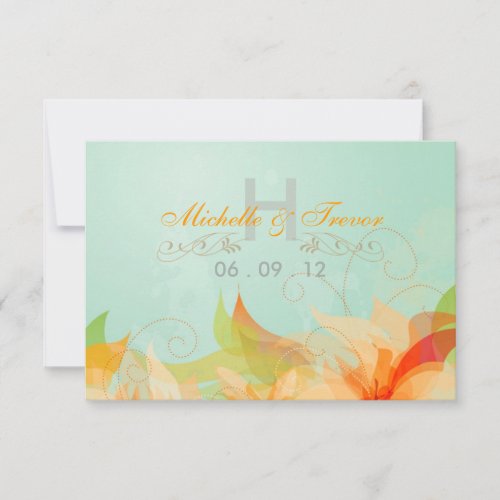 RSVP - Aqua Abstract Wedding Invitations