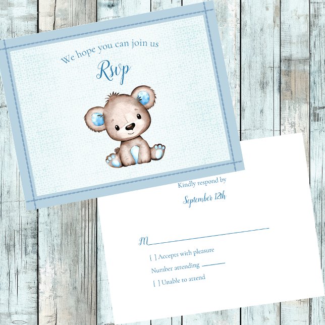 RSVP Baby Shower Cute Brown Bear (Creator Uploaded)