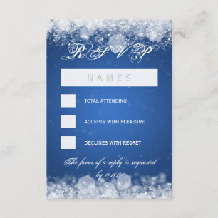 RSVP Baby Shower Night Sparkle Blue Card