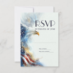 RSVP Bald Eagle Patriotic USA Semiquincentennial Card