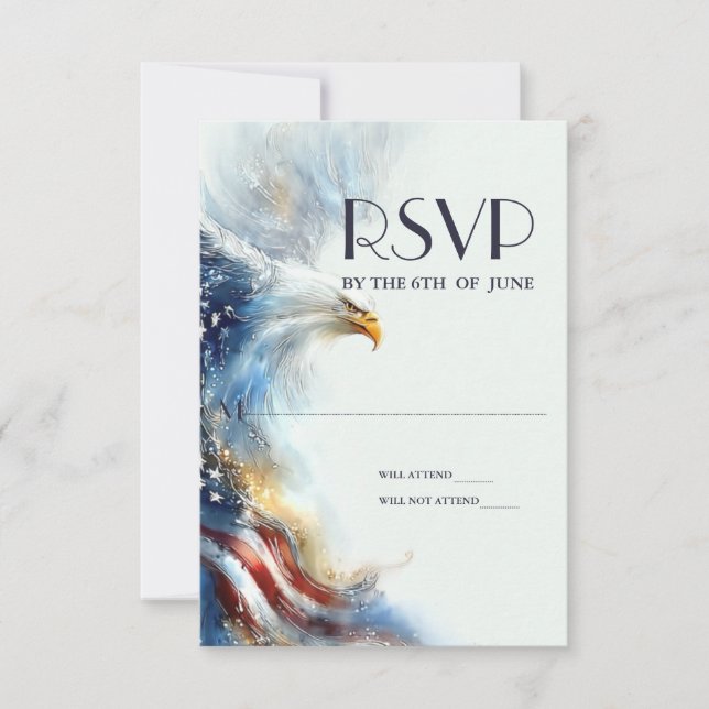 RSVP Bald Eagle Patriotic USA Semiquincentennial Card (Front)