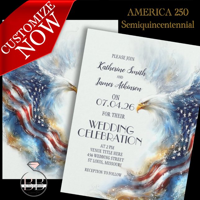 RSVP Bald Eagle Patriotic USA Semiquincentennial Invitation (Creator Uploaded)