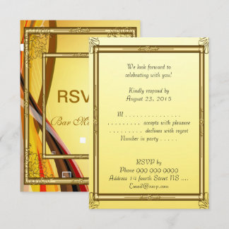 RSVP Bar Mitzvah Invitation Gold 2