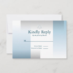 RSVP Bar Mitzvah Modern Silver Blue Geometric