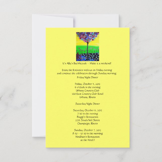 RSVP Bat Mitzvah for Ally Invitation (Front)
