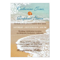 RSVP Beach Wedding Invitation Card