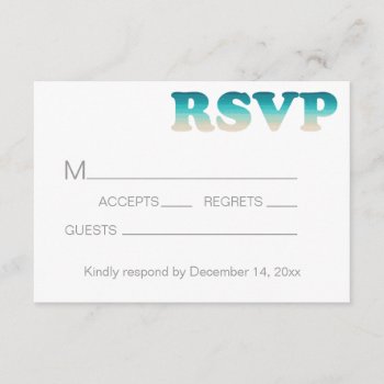 Rsvp Beach Wedding Watercolor Ombre by PineAndBerry at Zazzle