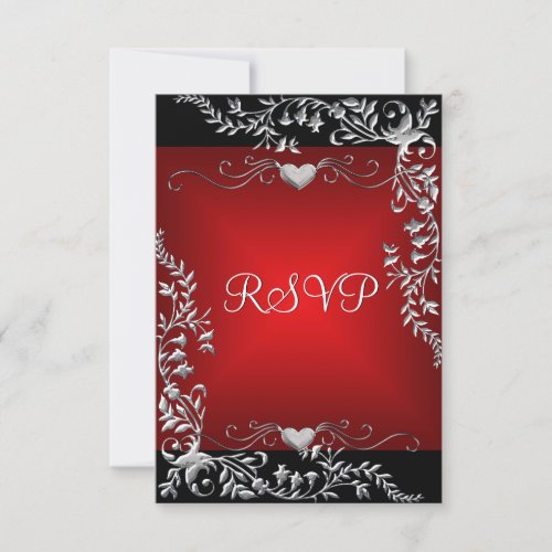 RSVP Birthday Party Black Bright Deep Red Big Custom Invitations