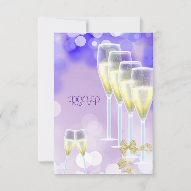 RSVP Birthday Party Purple Champagne Glasses (Front)