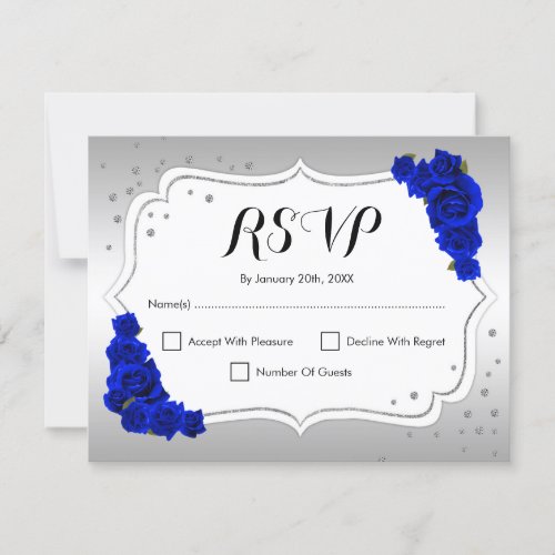 RSVP Birthday Party _ Royal Blue Silver Card