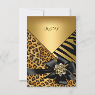 RSVP Birthday Party Zebra Leopard Gold Elegant 2