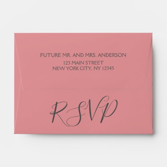 RSVP Birthday Rose Gold Pink Glitter Envelope