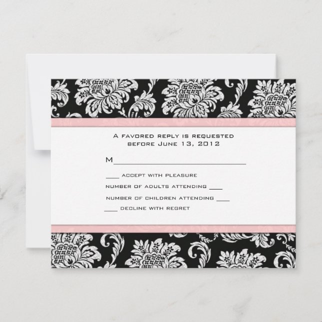 RSVP Black and Light Pink Damask (Front)