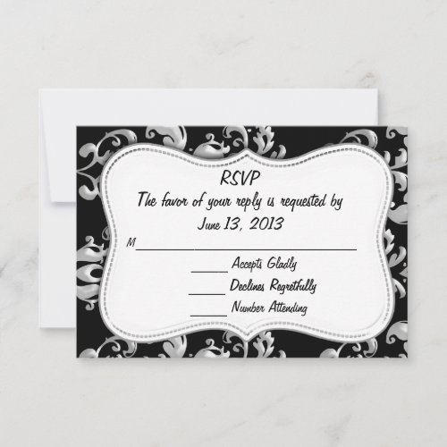 RSVP Black and Silver Damask