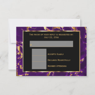 RSVP Black, Gold and Purple Marble