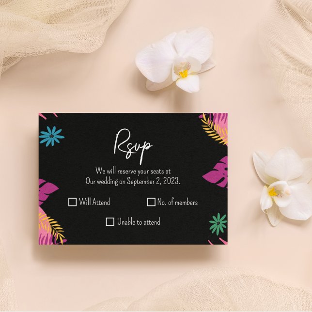 RSVP Black Theme Note Card (Creator Uploaded)