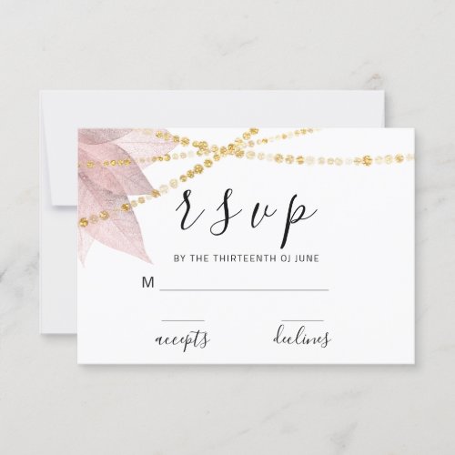 RSVP Black White Rose Floral Minimal Golden Lights