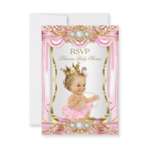 RSVP Blonde Girl Princess Baby Shower Pink Silk
