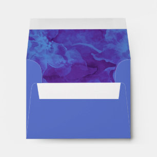 RSVP Blue and Purple Watercolor Flowers Envelope