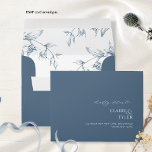RSVP Blue Elegant Modern and Formal Floral Envelope<br><div class="desc">Elegant blue wedding RSVP envelope with design coordinating our "Modern Elegant Typography Blue Wedding" collection invites. Envelopes are sold in bulk with the same identical couples names, ampersand, s and address printed on the front in a contemporary elegant design. Delight your guest as they open the envelope to find exquisite...</div>