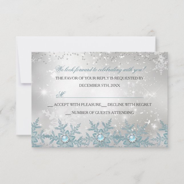 RSVP Blue Pearl Snowflake Christmas Party (Front)