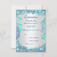 RSVP Blue Under The Sea Quinceanera 15th Birthday