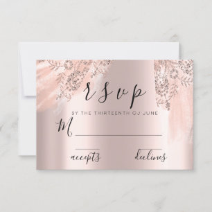 RSVP Blush Sweet 16th Dress Bridal Shower Rose Card