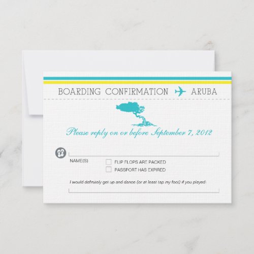 RSVP Boarding Pass TO Aruba