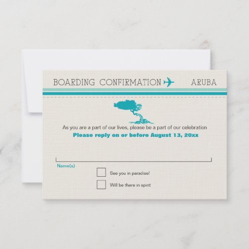 RSVP Boarding Pass TO Aruba