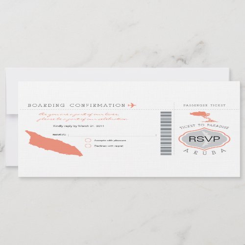 RSVP Boarding Pass to Aruba