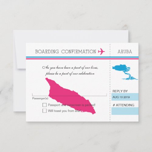 RSVP Boarding Pass TO Aruba