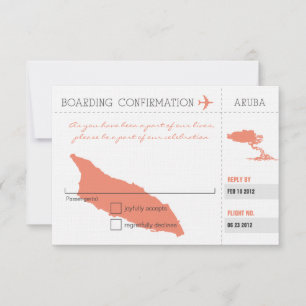 RSVP Boarding Pass TO Aruba Card