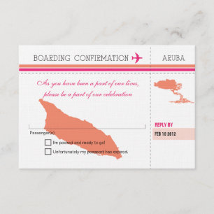 RSVP Boarding Pass TO Aruba Card