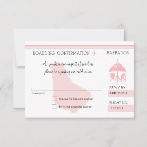 RSVP Boarding Pass TO BARBADOS