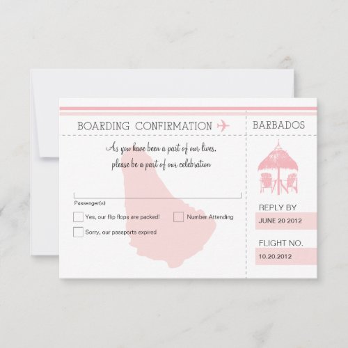 RSVP Boarding Pass TO BARBADOS