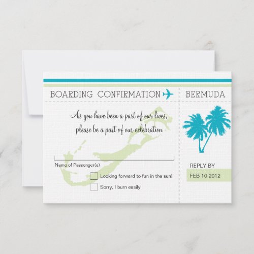 RSVP Boarding Pass TO BERMUDA