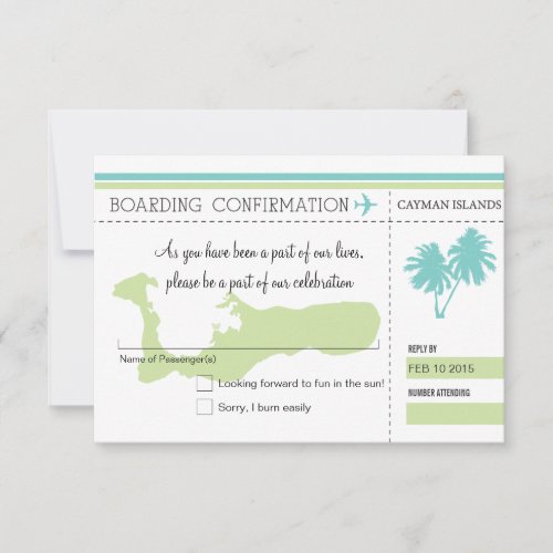 RSVP Boarding Pass to CAYMAN ISLANDS