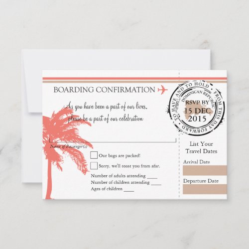 RSVP Boarding Pass TO Dominican Republic