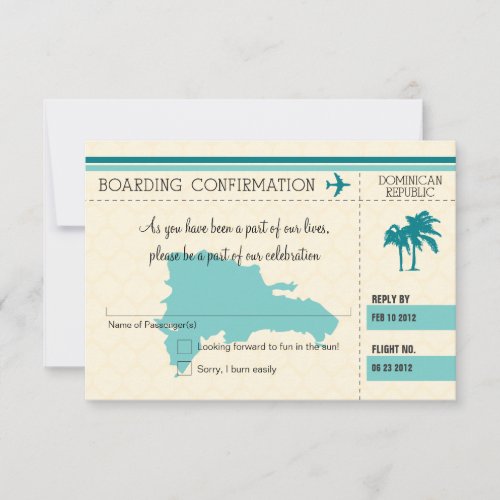 RSVP Boarding Pass TO Dominican Republic