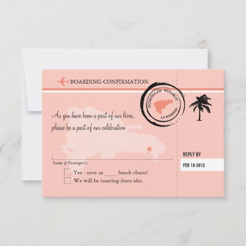 RSVP Boarding Pass TO Dominican Republic