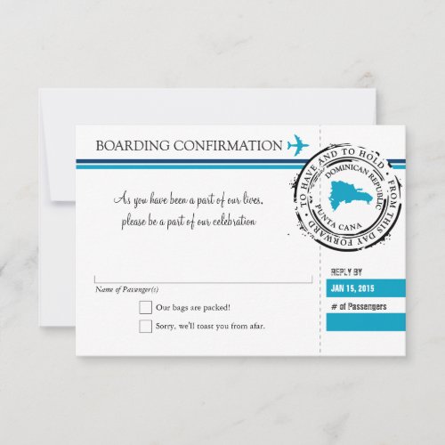 RSVP Boarding Pass TO Dominican Republic