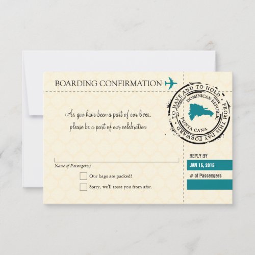 RSVP Boarding Pass TO Dominican Republic