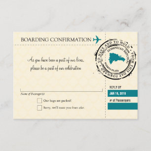 RSVP Boarding Pass TO Dominican Republic Invitation