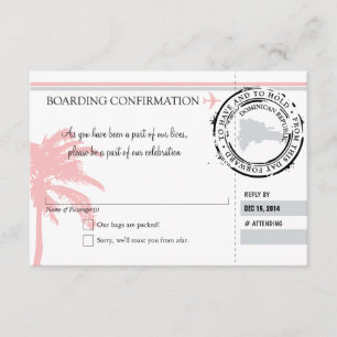 RSVP Boarding Pass TO Dominican Republic Invitation