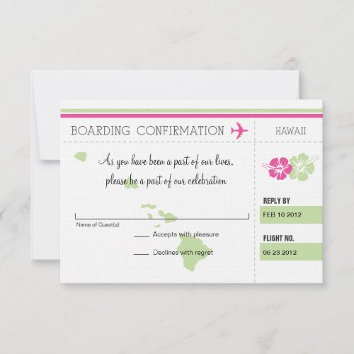 RSVP Boarding Pass TO Hawaii