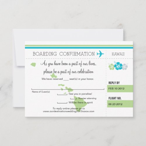 RSVP Boarding Pass TO Hawaii