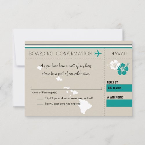 RSVP Boarding Pass TO HAWAII