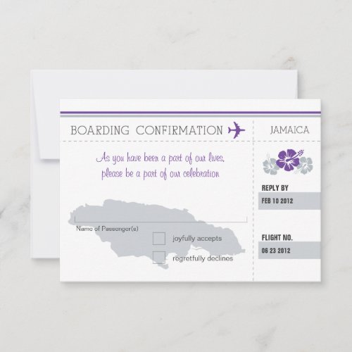 RSVP Boarding Pass TO JAMAICA